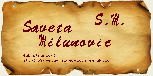 Saveta Milunović vizit kartica